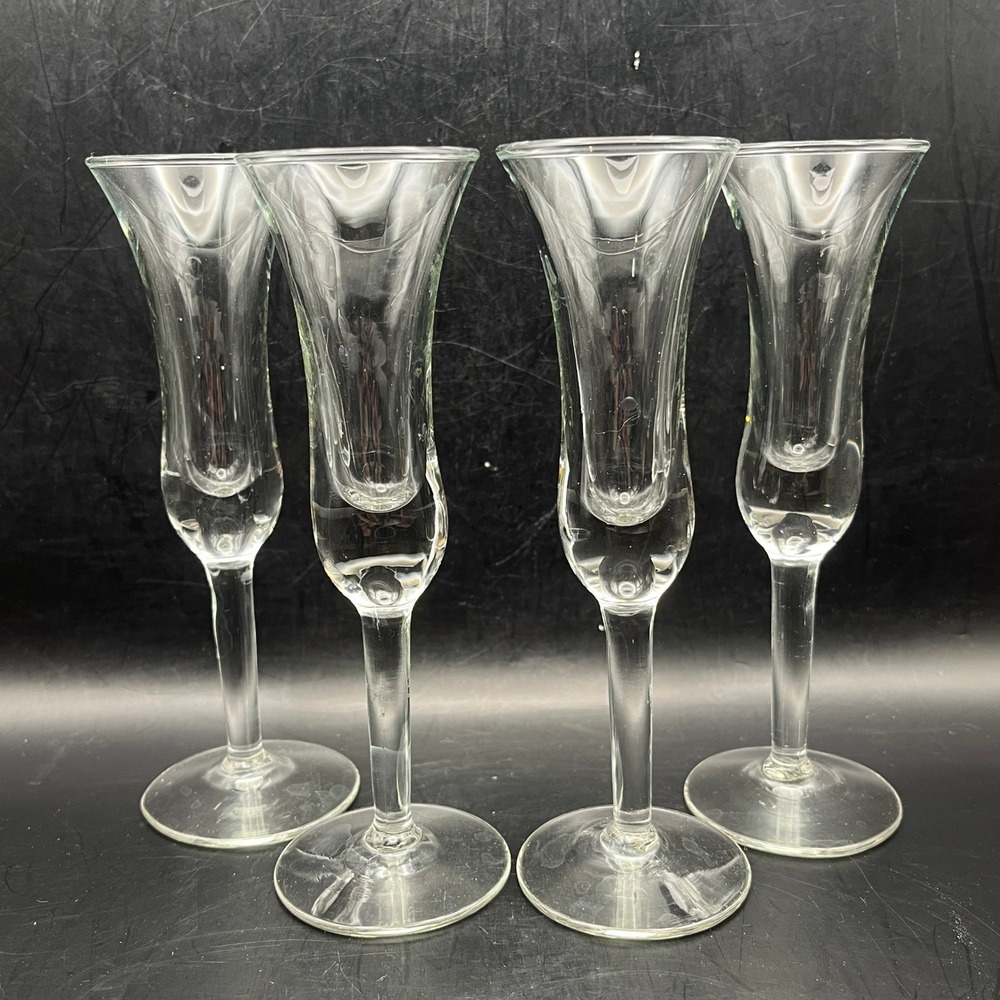 Vtg 1960s Holmegaard Aperitif Cordial Liqueur Glasses-Tulip Flared Coupe 6" Tall